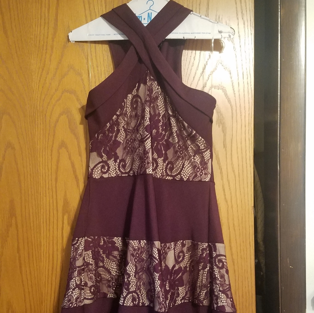 Maroon Lace Dress